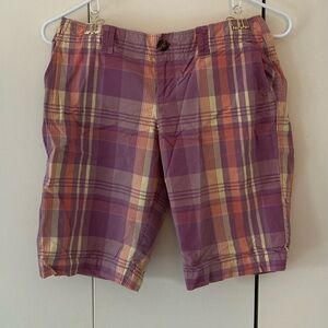 Old Navy Cotton plaid Bermuda shorts pockets 2
